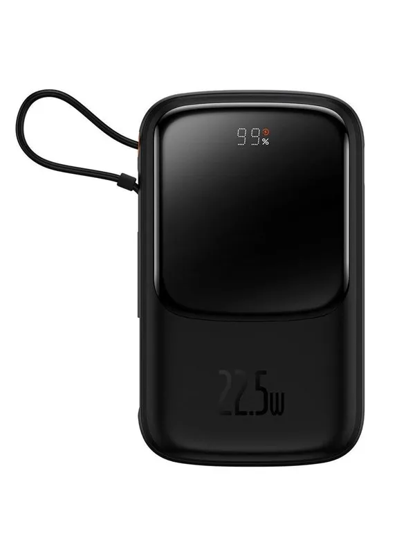 Baseus Qpow PRO with cable 10000mAh 22.5W (Black) Nødlader - Svart - 10000 mAh