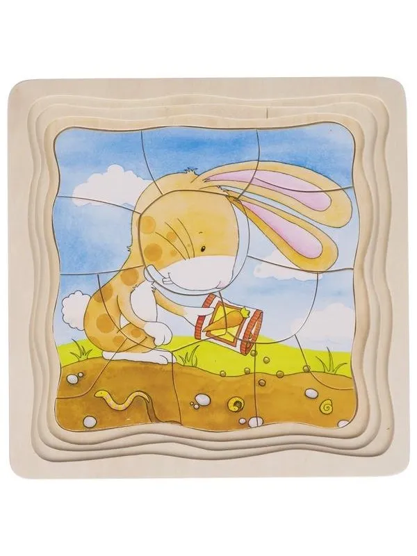 Goki Wooden Layer Puzzle - Vegetable Garden 53pcs. Tre