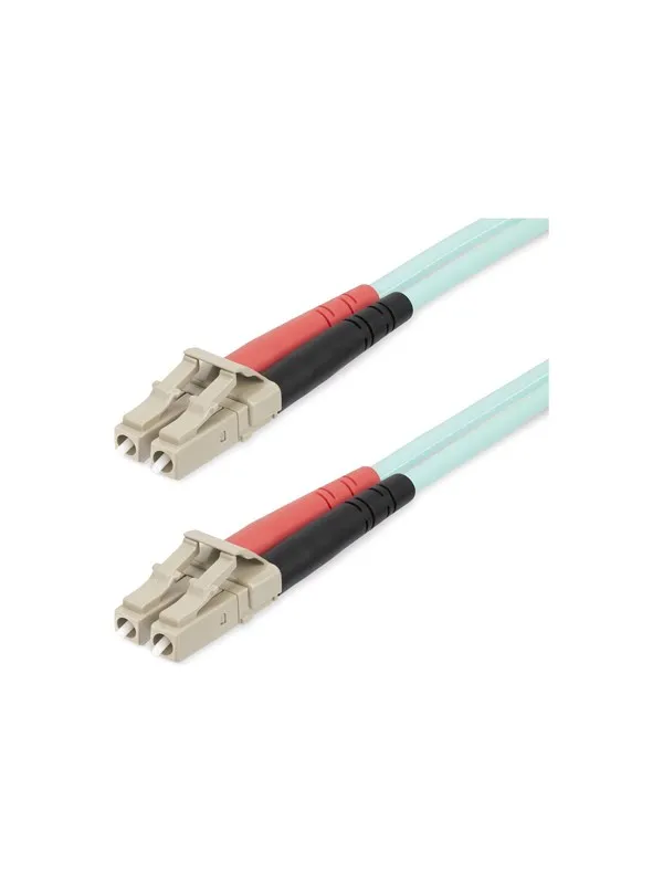 StarTech.com 25m (82ft) LC/UPC to LC/UPC OM4 Multimode Fiber Optic Cable - patch cable - 25 m - aqua - Blå - 25m
