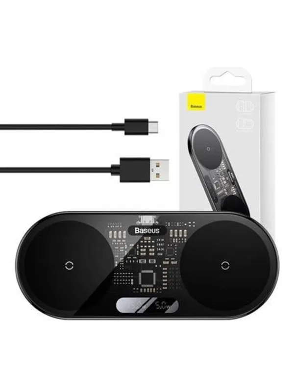 Baseus Dual Qi wireless charger  Digital LED Display 20W