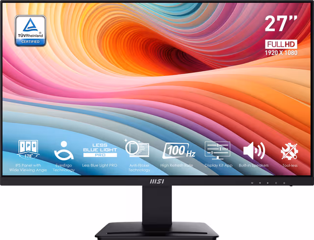 27" MSI PRO MP273A - 1920x1080 (FHD) - 100Hz - IPS