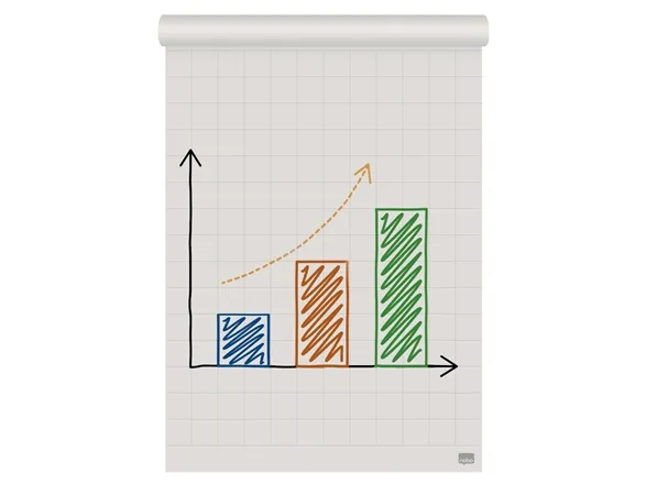 Nobo Premium Flipchart Recycled Paper Pad 600x890mm Reversible Plain or Gridded paper 50 Sheet 70gsm 1 Pack Rolled