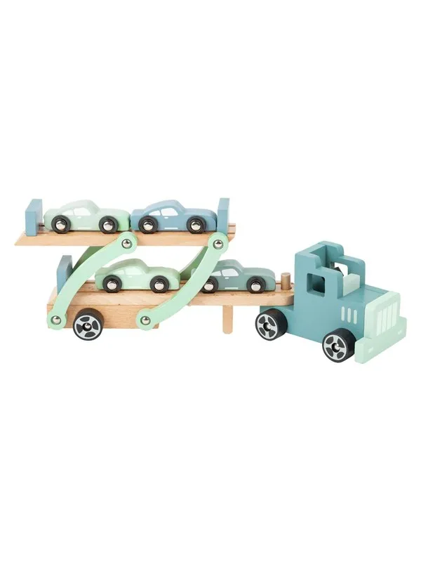 Small Foot - Wooden Truck Transporter Chicago with Cars 9dlg.