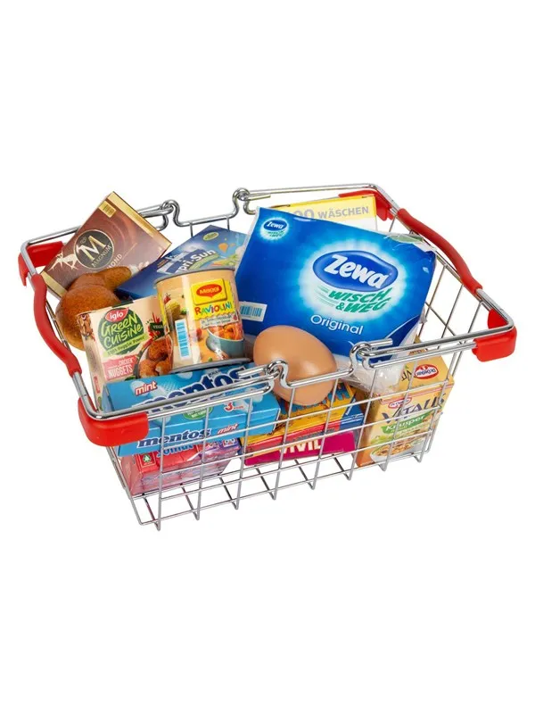 Small Foot - Play Food in Metal Shopping Basket 2