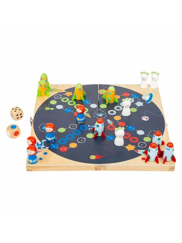 Small Foot - Wooden Ludo Game Space Travel