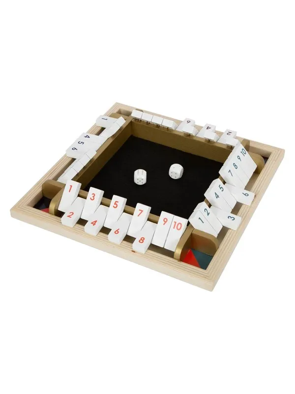 Small Foot - Shut the Box Wooden Dice Game Gold Edition