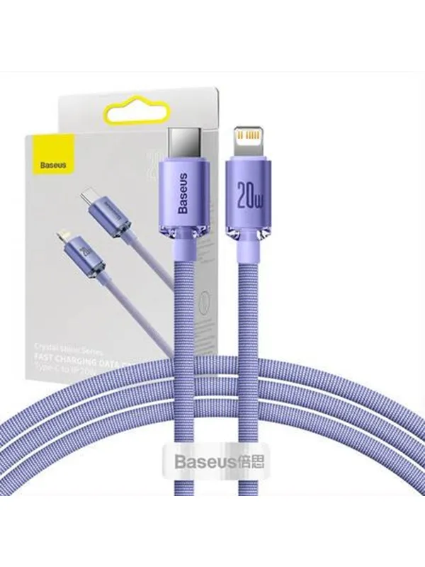 Baseus Crystal Shine cable USB-C to Lightning 20W PD 1.2m (purple)
