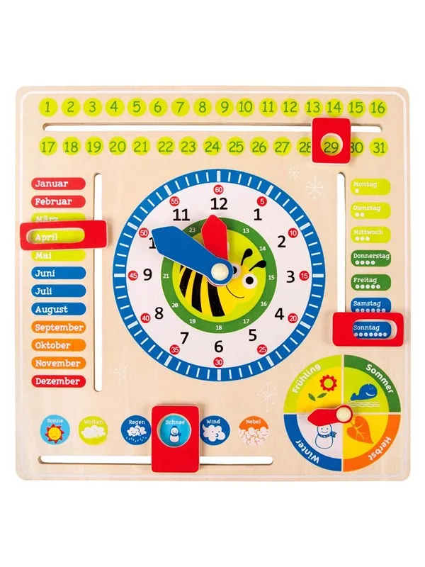 Small Foot - Wooden Calendar Clock Seasons AT (Ger