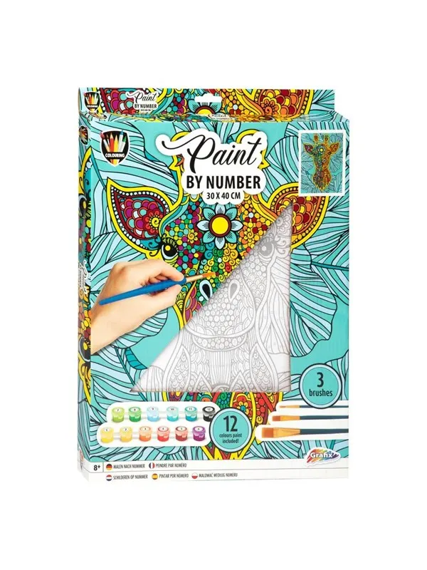 Grafix Painting by Numbers Canvas - Giraffe