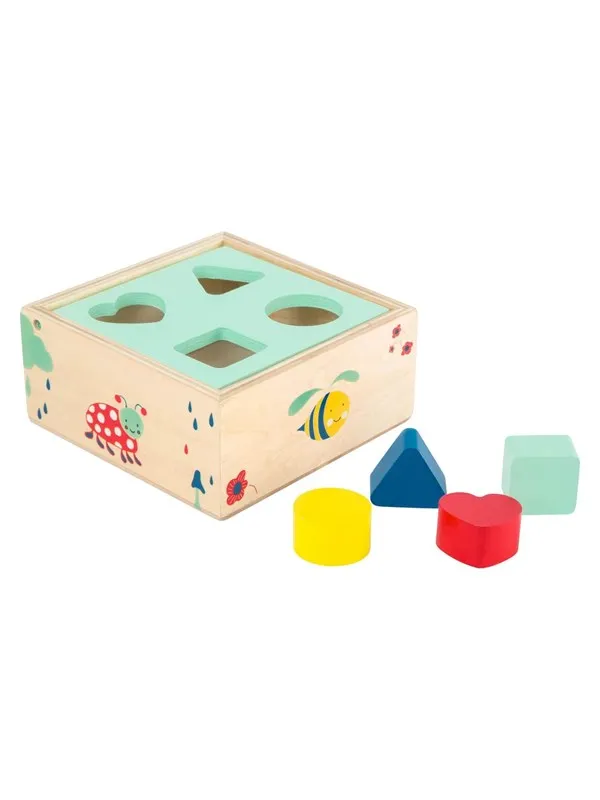 Small Foot - Wooden Shape Sorter with Blocks Natur
