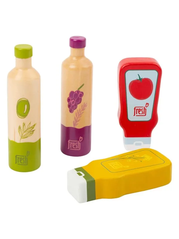 Small Foot - Wooden Play Food Sauces and Oil 4dlg