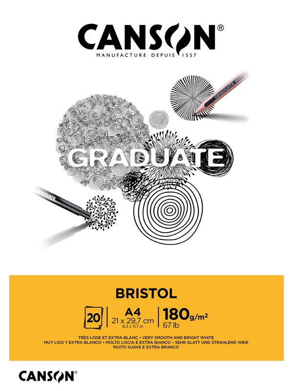 Canson Graduate Bristol A4 180G Pad 20 SH