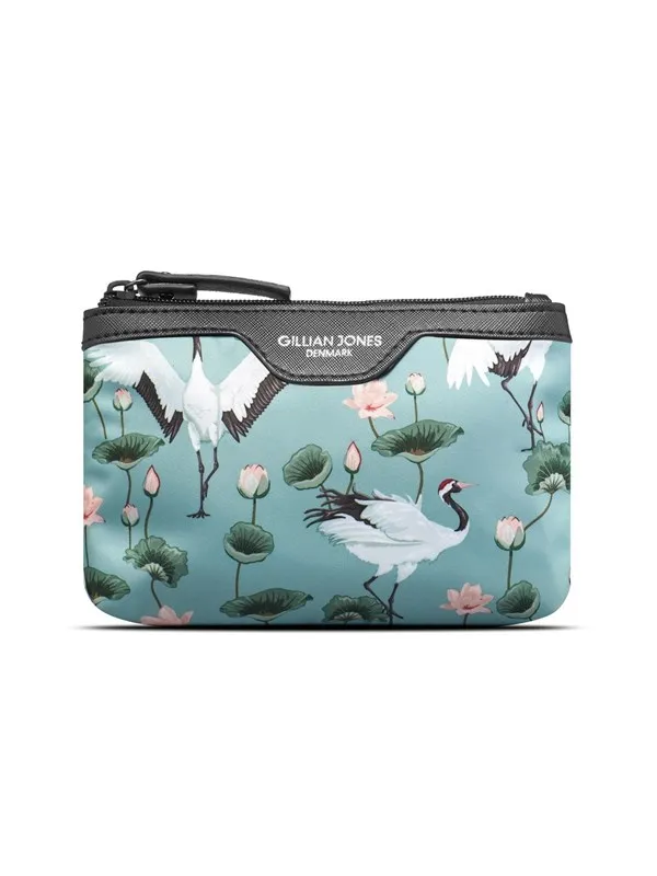 Gillian Jones Makeup purse in Crane Dance Print