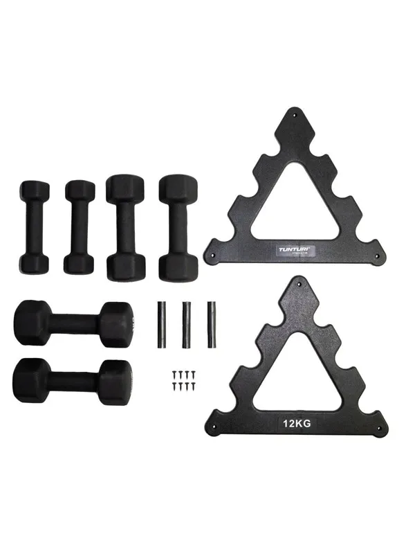 Tunturi Neopren dumbbell stand w. dumbbells