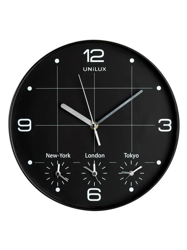 Unilux On Time klokke, svart