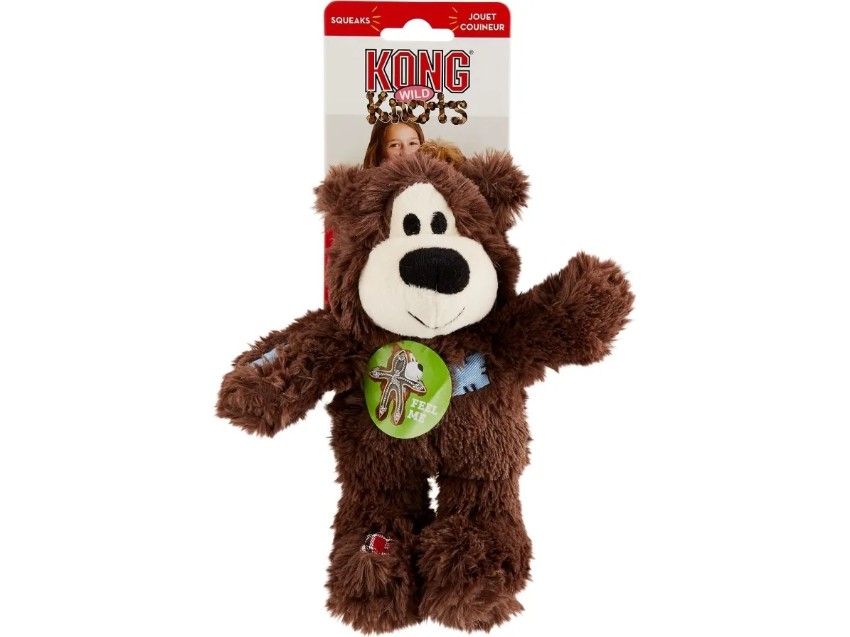 KONG Hundeleke Wild Knots Bear Assorterte Farger S/M 17cm