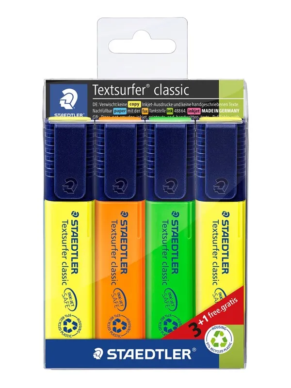 Staedtler Highlighter Textsurf.cl.4pcs.wallet