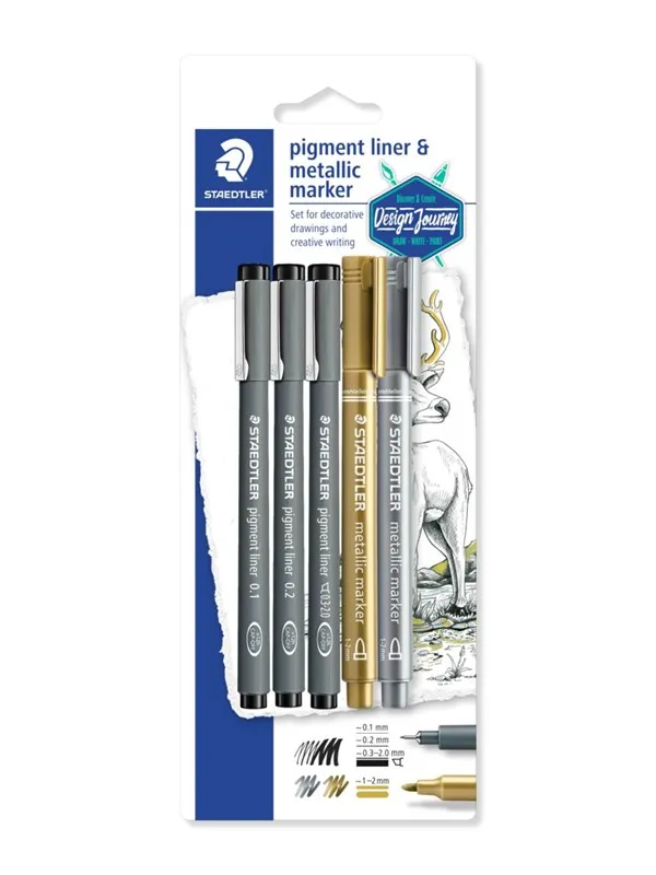 Staedtler pigment liner 3pcs &Met.marker on BC