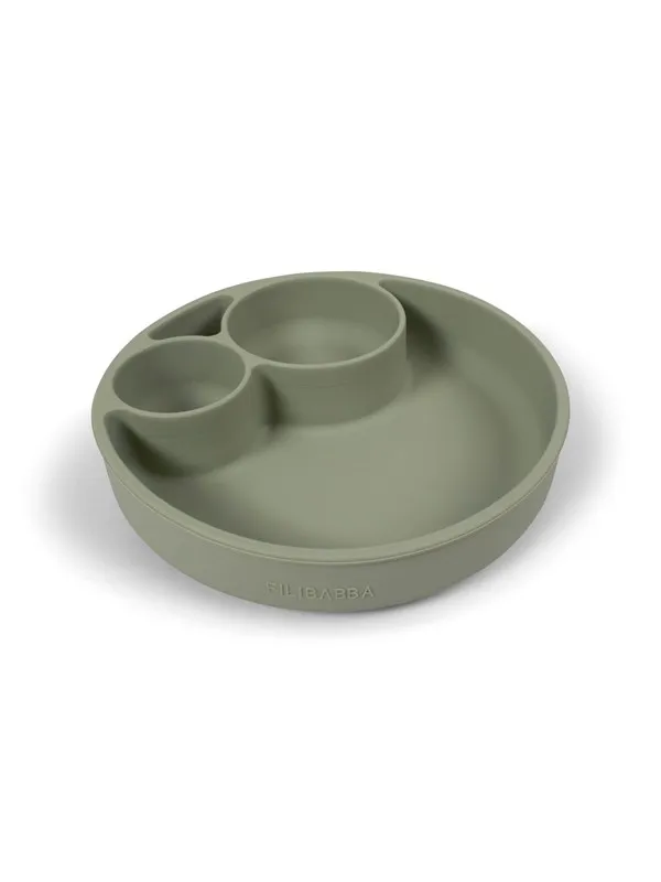 Filibabba Silicone divided plate - Green