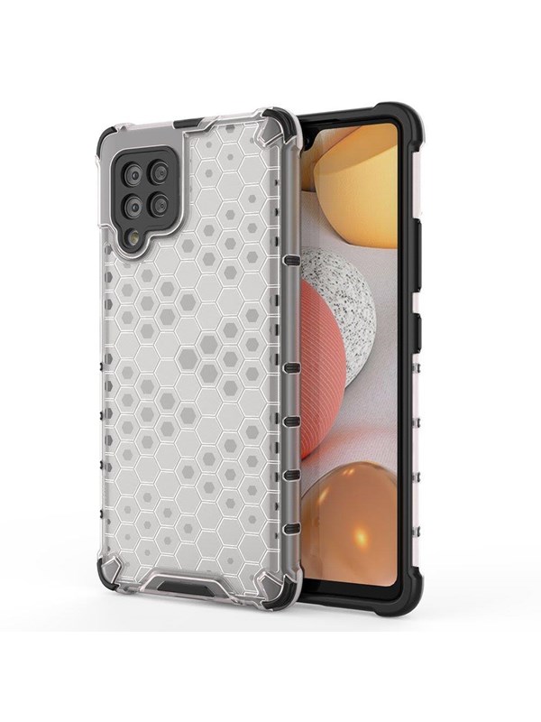 Hurtel Honeycomb Case Armor Cover with TPU Bumper for Samsung Galaxy A42 5G Transparent
