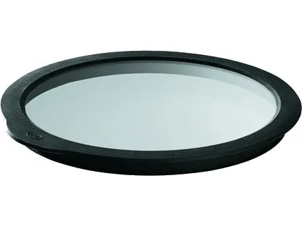Rösle Glass lid 16 cm Clear/Black Glass/Silicone