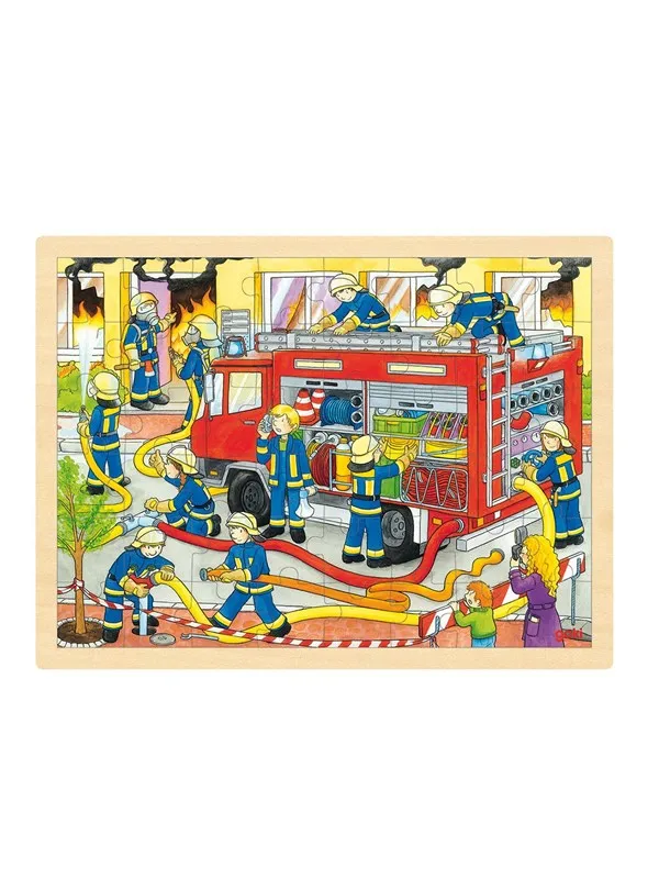 Goki Wooden Jigsaw Puzzle - Fire Brigade 48pcs. Tre