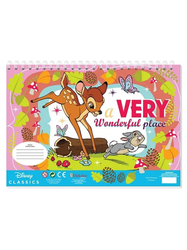 Disney Bambi Coloring Pages with Stencil and Sticker Sheet