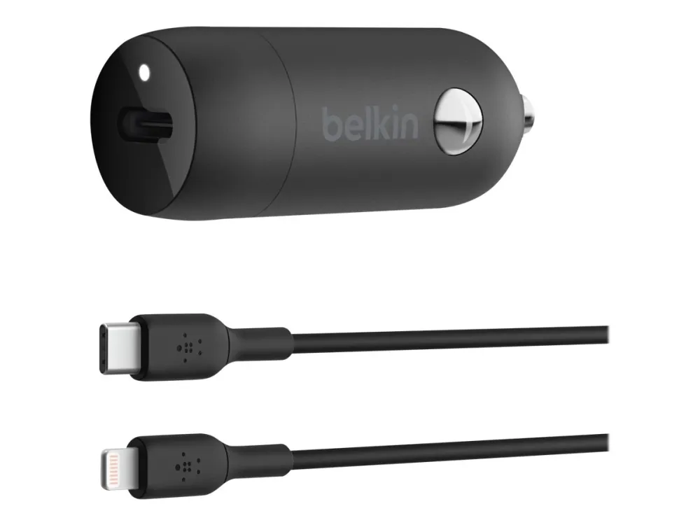 Belkin BoostCharge 30W USB-C Car Charger + USB-C to Lightning cable