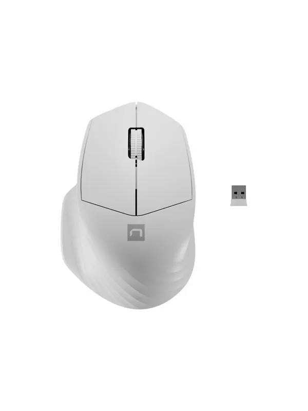 Natec Siskin 2 - mouse - 2.4 GHz Bluetooth 5.0 - white - Mus - Optisk - 3 knapper - Hvit