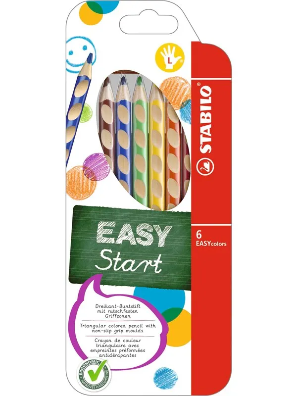 STABILO  Colored pencils EASYCOLOR L 6-STK ASS. For lefthanded