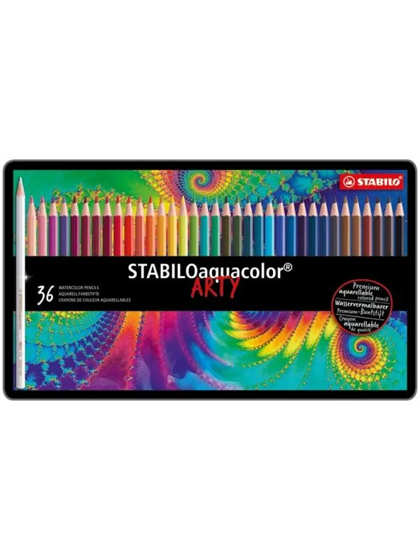 STABILO aquacolor® Aquarellable colored pencil metal box of 36 pens
