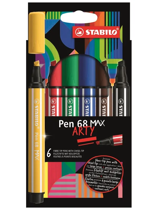 STABILO  Pen 68 Max Arty wallet of 6 pens