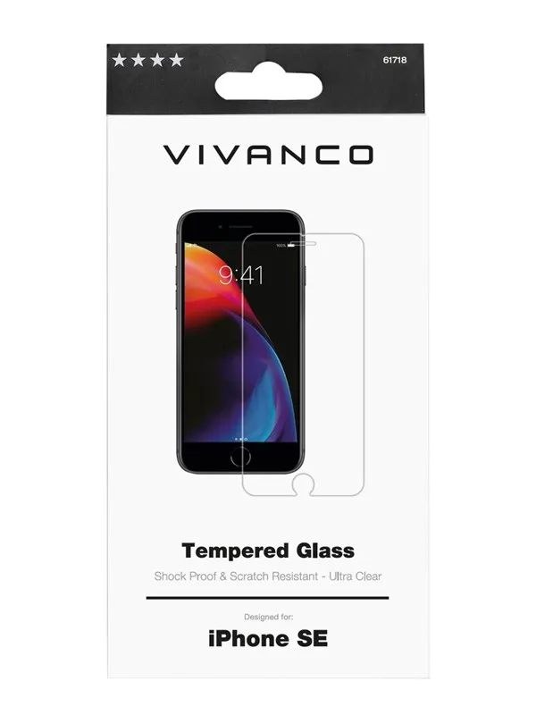 Vivanco Tempered Protection Glass iPhone SE 2020