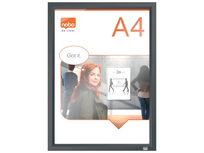 Nobo Impression Pro A4 Poster Frame with Graphite Grey Clip Frame