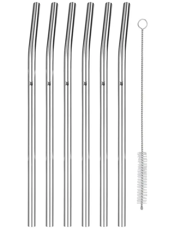 WMF Baric straw 6 pcs. 24 cm curved w. brush