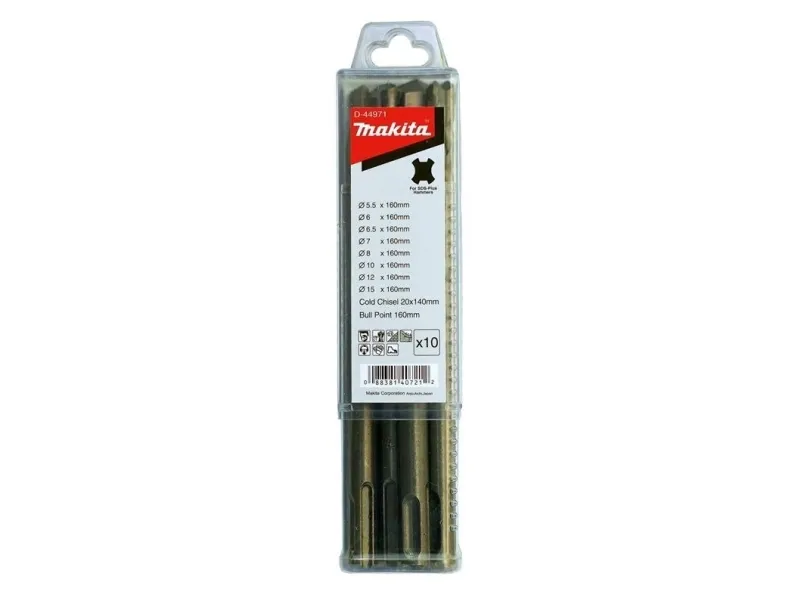 Makita D-44971 SDS+ DRILLBIT AND CHISEL SET 10 PCS