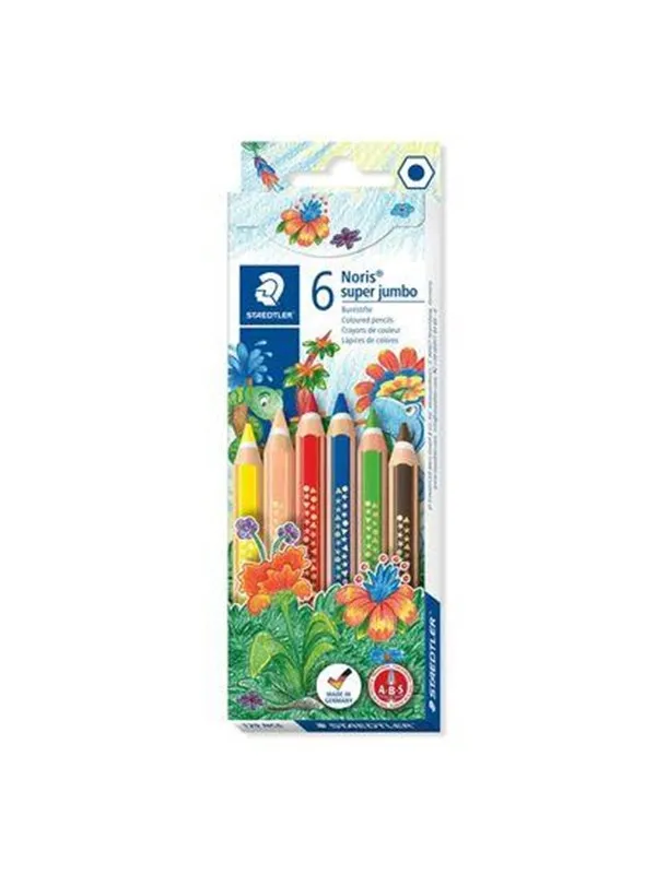 Staedtler Noris® super jumbo 129 6 coloured pencils assorted colours
