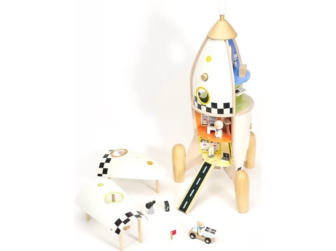 Classic World Wooden Construction Rocket 51 pcs.
