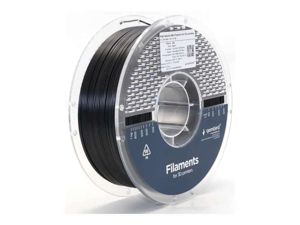 Gembird High Speed ABS - Svart - 1.75mm ø - 1 kg
