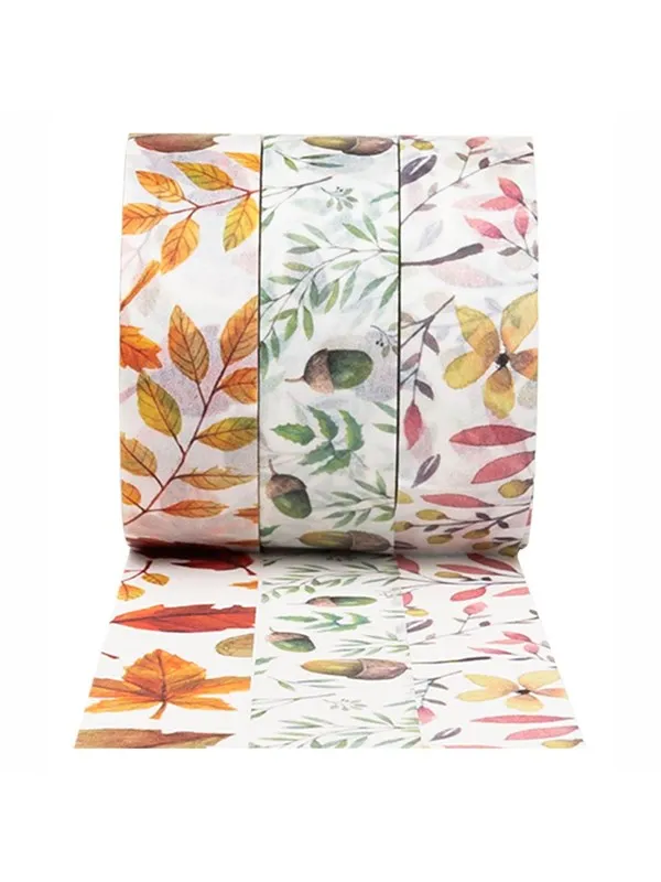 Colorations - Washi Tape Autumn Leaves 3 Rolls 5mtr.
