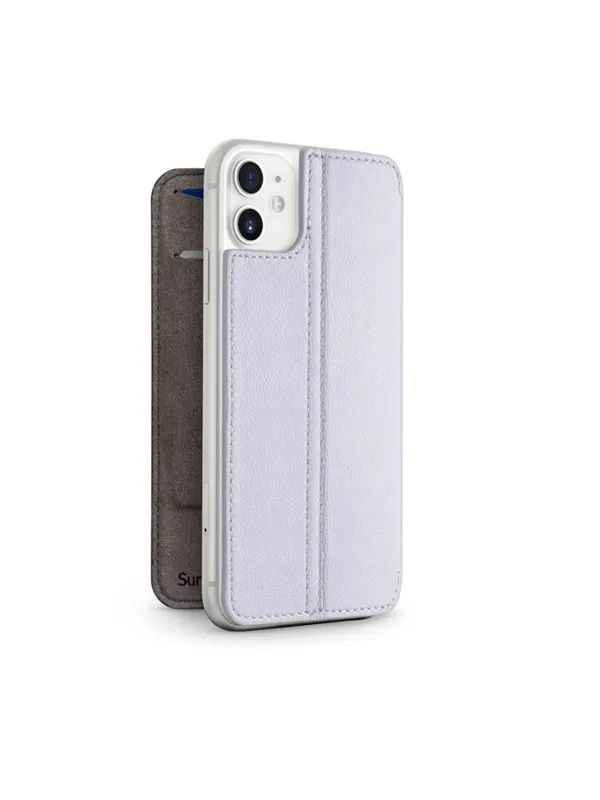 Twelve South SurfacePad for iPhone 11 - Razor Thin nappa leather - Thistle Grey