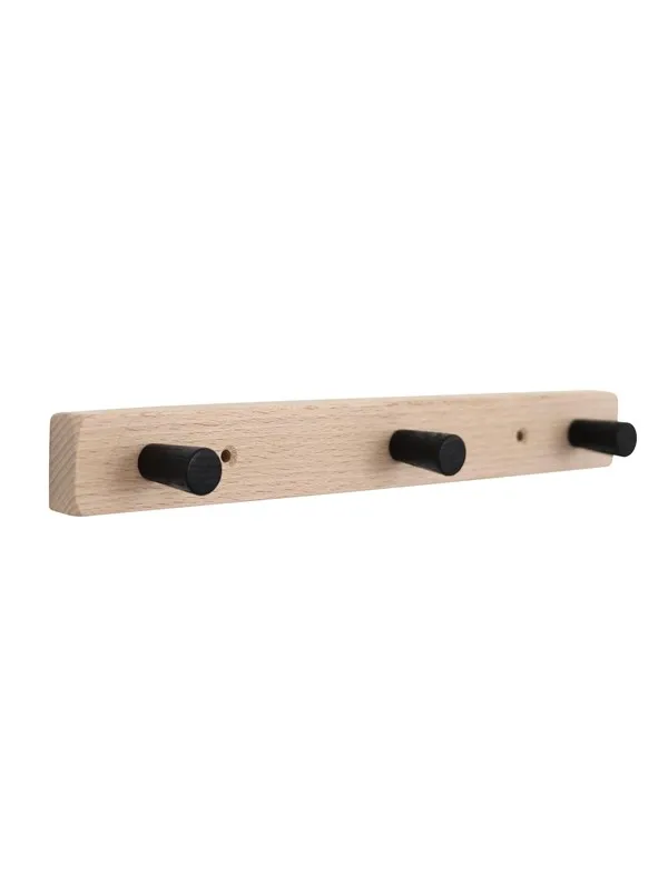 Home>it coat rack with 3 hooks 28 cm natural/black hook beech