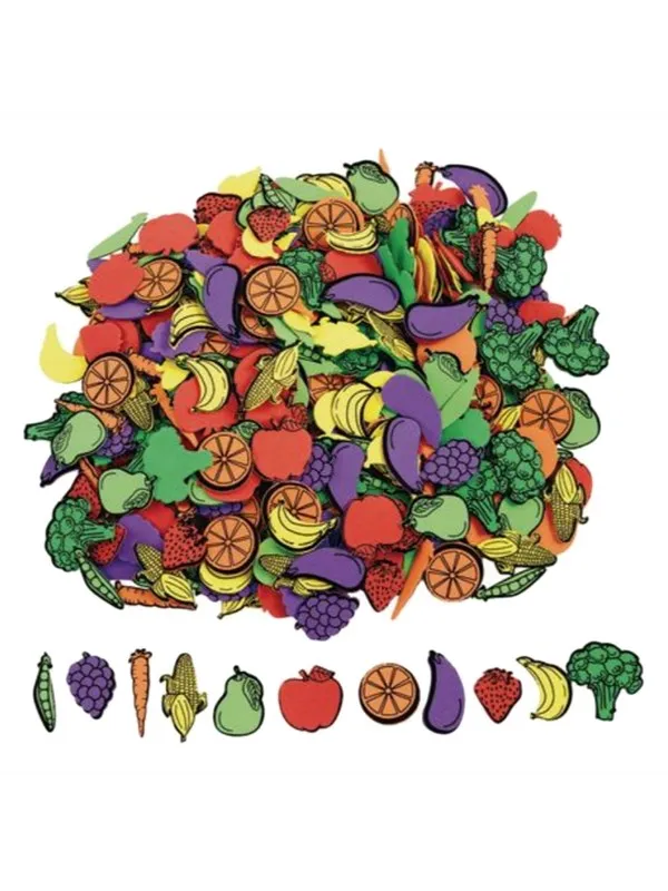Colorations - Self-adhesive Foam Fruit and Vegetable Stickers 500pcs.