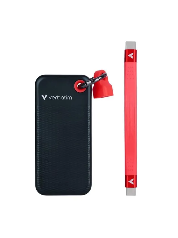 Verbatim Pocket SSD - USB 3.2 Gen 2 - Sort / Rød