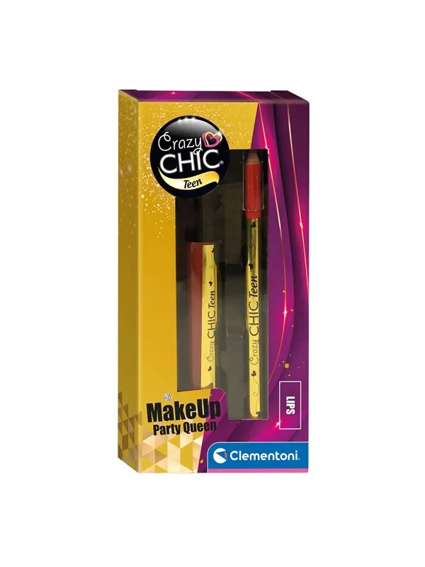 Clementoni Crazy Chic Lip Gloss and Lip Pencil Party Queen 2 pcs.