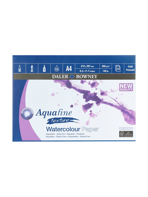 Daler-Rowney Aquafine CP Pad 12 Sheets 300G A4