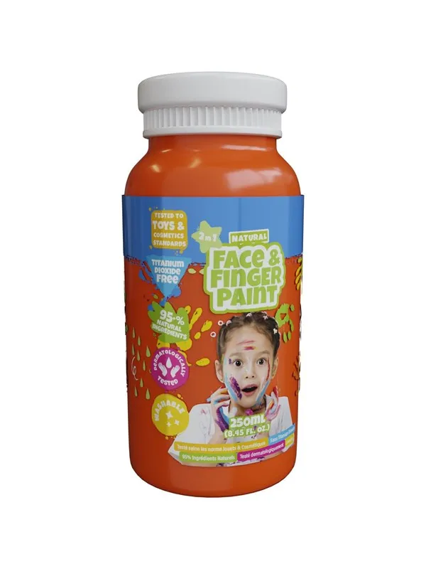 Boti Natural Face & Fingerpaint Bottle - Orange 250ml