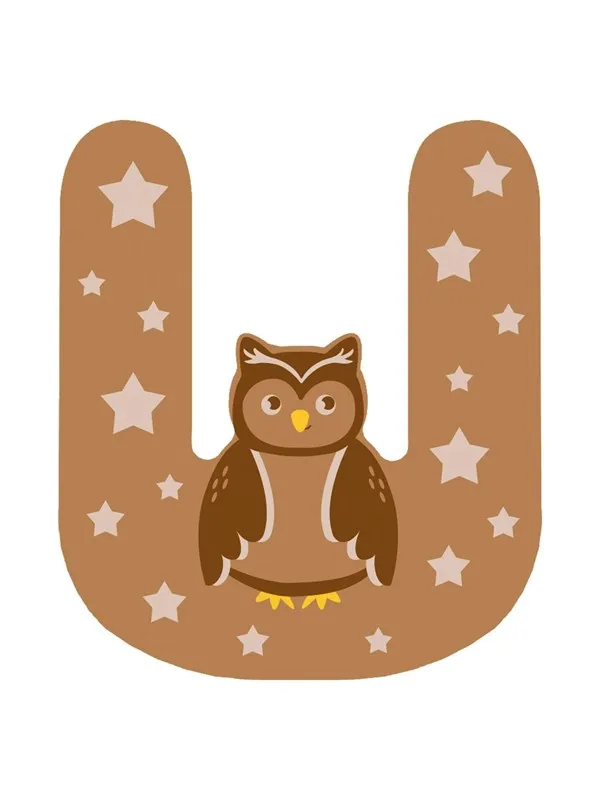Small Foot - Wooden Animal Children's Letter - U