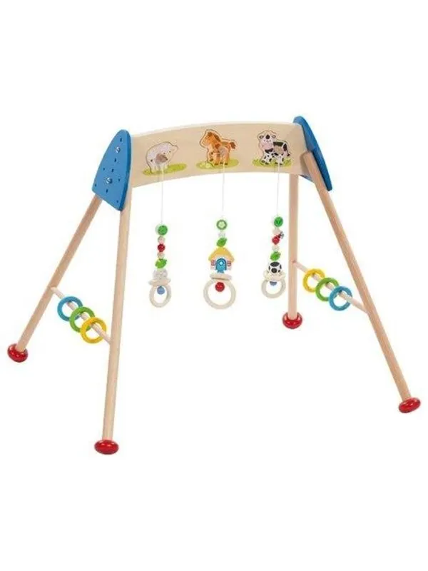 Goki Wooden Baby Gym Farm Animals with Sound