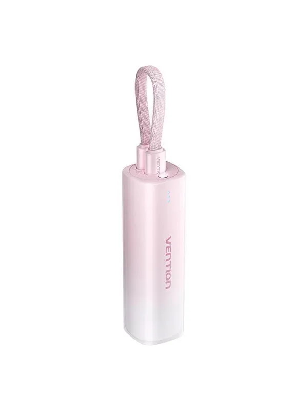 Vention Powerbank 5000mAh FHWR0 20W + USB-C to lightning cable (pink) Nødlader - Rosa - 5000 mAh